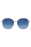 Ferragamo 59mm Gradient Sunglasses In Silver/ Blue Gradient