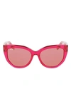 Ferragamo 56mm Gradient Cat Eye Sunglasses In Transparent Red