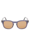 Ferragamo 49mm Small Rectangular Sunglasses In Blue Transparent