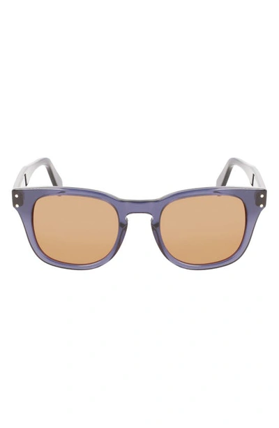 Ferragamo 49mm Small Rectangular Sunglasses In Blue Transparent