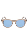 Ferragamo Gancini 55mm Rectangular Sunglasses In Brown Transparent