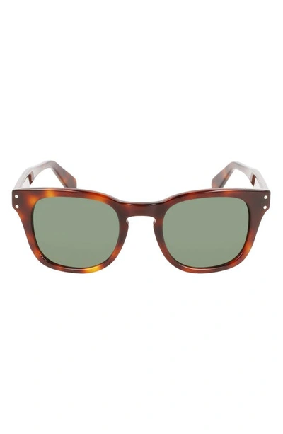 Ferragamo 49mm Small Rectangular Sunglasses In Tortoise