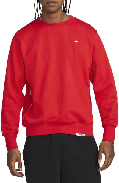 Nike Dri-fit Standard Issue Crewneck Sweatshirt In University Red/ Pale Ivory