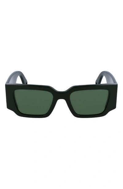 Lanvin 52mm Rectangle Sunglasses In 318 Dark Green