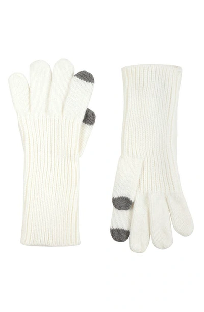 Rebecca Minkoff Milano Knit Gloves In Ecru