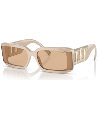 Tiffany & Co Women's 62mm Rectangular Sunglasses In Matte Solid Beige