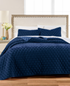 MARTHA STEWART COLLECTION DIAMOND TUFTED VELVET QUILT, TWIN/TWIN XL, CREATED FOR MACY'S