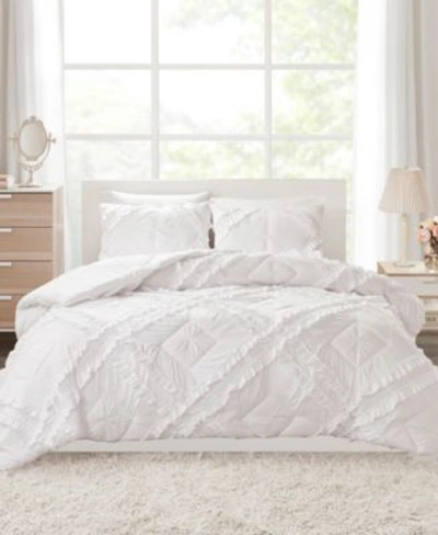 Intelligent Design Kacie Ruffle Coverlet Sets Bedding In White