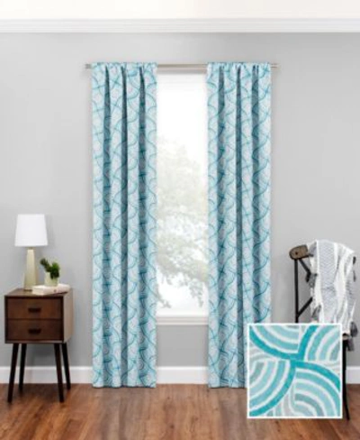 Eclipse Benchley Geometric Printed Blackout Panel In Teal