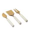 Thirstystone Uptown Gold Cheese Tools With Handles, 3 Piece Set In White