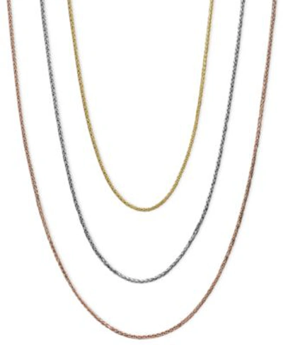 MACY'S 14K GOLD 14K WHITE GOLD 14K ROSE GOLD NECKLACES 16 20 WHEAT CHAIN 9 10MM