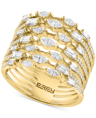Effy Collection Effy Multi-row Diamond Ring (1-1/3 Ct. T.w.) In 14k Gold In Yellow Gold