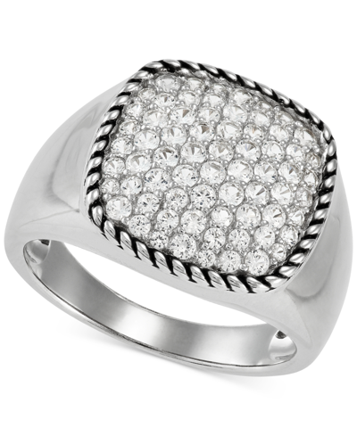 Macy's Men's Lab Created White Sapphire (1-1/2 Ct. Tw.) Band Ring In Sterling Silver (also In Black Spinel)