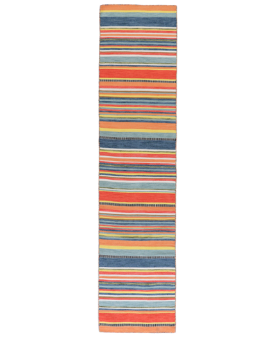 Liora Manne Sonoma Malibu Stripe 2' X 8' Runner Outdoor Area Rug In Orange