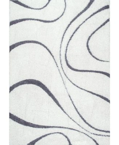 Nuloom Pattern Shag Cozy Soft Plush Caroyln Area Rug Collection In Cream