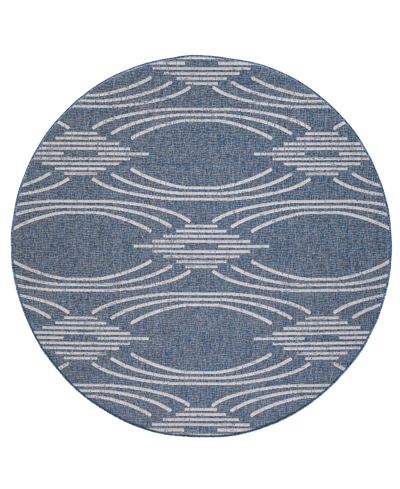 Kas Provo 5781 7'10" X 7'10" Round Outdoor Area Rug In Blue