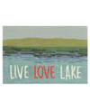 LIORA MANNE FRONTPORCH LIVE LOVE LAKE 1'8" X 2'6" OUTDOOR AREA RUG