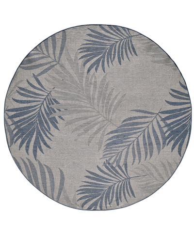 Kas Provo 5786 7'10" X 7'10" Round Outdoor Area Rug In Blue