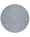 Kas Provo 5779 7'10" X 7'10" Round Outdoor Area Rug In Aqua