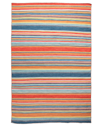 Liora Manne Sonoma Malibu Stripe 8'3" X 11'6" Outdoor Area Rug In Orange