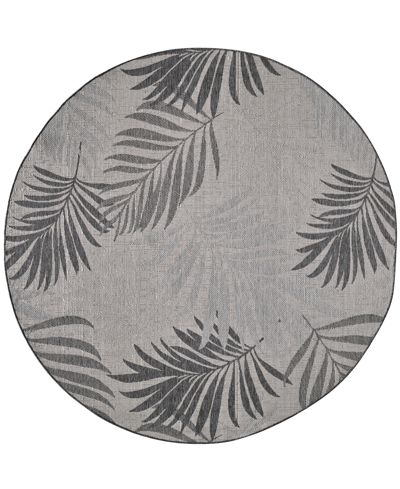Kas Provo 5785 7'10" X 7'10" Round Outdoor Area Rug In Gray