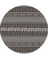 Kas Provo 5761 7'10" X 7'10" Round Outdoor Area Rug In Charcoal