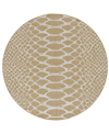 Kas Provo 5767 7'10" X 7'10" Round Outdoor Area Rug In Brown