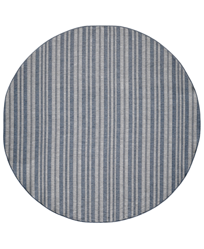 Kas Provo 5790 7'10" X 7'10" Round Outdoor Area Rug In Blue