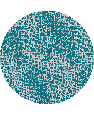 Kas Provo 5750 7'10" X 7'10" Round Outdoor Area Rug In Teal