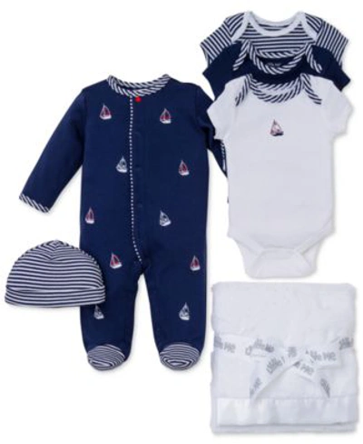 Little Me Baby Boys Sailboat Gift Bundle In Navy Multi