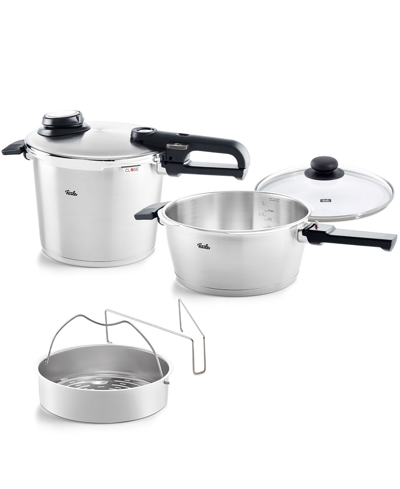 Fissler Vitavit Premium Stainless Steel Pressure Cooker Set 3.7 Quart, 6.3 Quart With Glass Lid