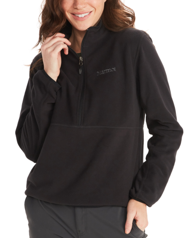 Marmot Women's Rocklin Half-zip Fleece Sweatshirt In Black