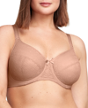 Glamorise Plus Size Full Figure Wonderwire Lace Comfort Bra In Cappuccino