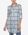 White Mark Women's Plaid Tunic Top Shirt In Blue