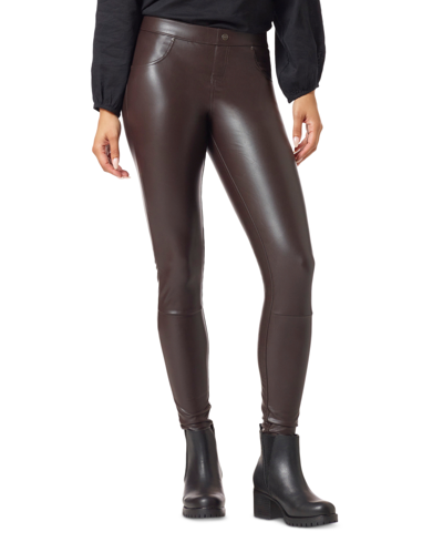 Hue Women's Faux-leather Leggings In Espresso