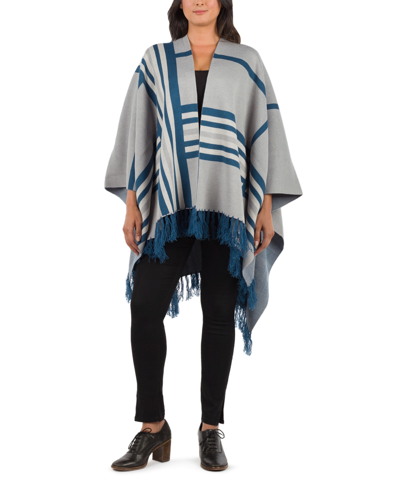 Patricia Nash Women's Striped Shawl In Lapis Stone Gray