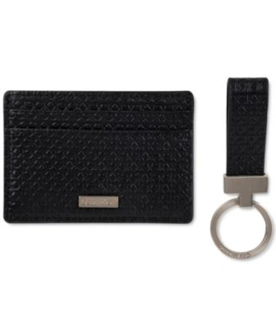Calvin Klein Mens Leather Rfid Card Case Collection In Black