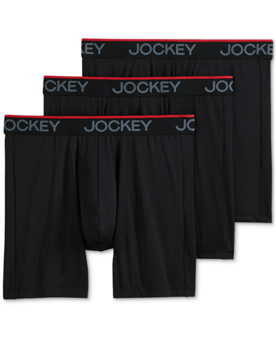 Jockey Men's Chafe Proof Pouch Microfiber 7" Boxer Brief In Black