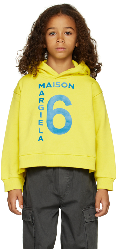 Mm6 Maison Margiela Kids Yellow Droptail Hoodie In M6200 Yellow