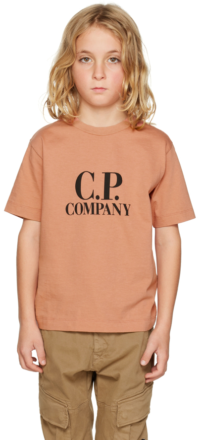 C.p. Company Kids Pink Logo T-shirt In 476 Cedar Wood