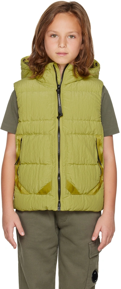 C.p. Company Kids Yellow Saint-peter Goggle Down Vest In 249 Golden Palm