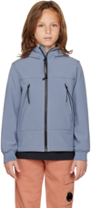 C.p. Company Kids Blue Shell-r Goggle Jacket In 843 Infinity