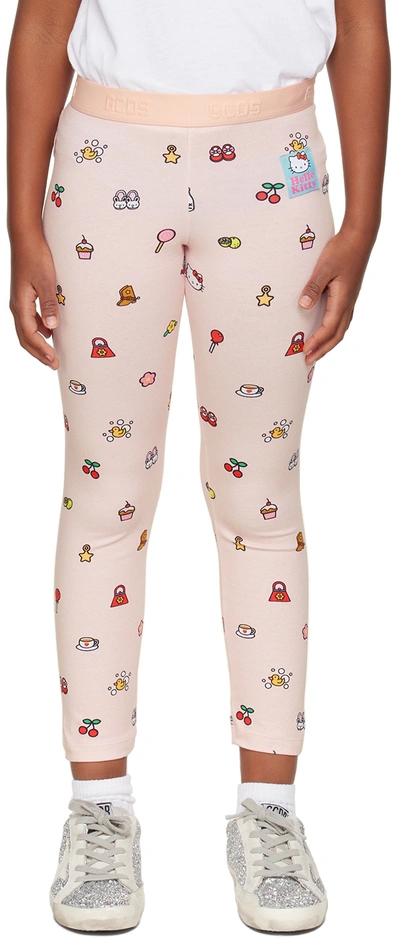 Gcds Kids Pink Hello Kitty Edition Leggings In Mary's Rose
