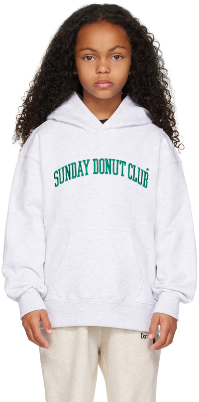 Sunday Donut Club® Kids Gray Logo Hoodie In Light Grey
