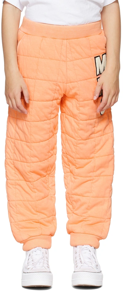 Mm6 Maison Margiela Kids Pink Quilted Lounge Pants In M6302 Peach Pink