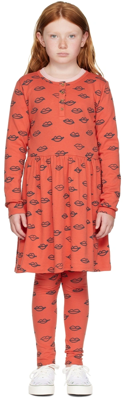 Nadadelazos Kids Red Lips Dress In Lip Red