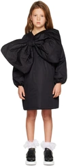 CRLNBSMNS KIDS BLACK PADDED BOW DRESS