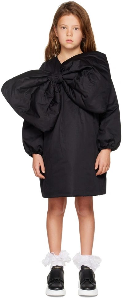 Crlnbsmns Kids Black Padded Bow Dress In Co Light Black