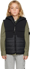 C.p. Company Kids Black Shell-r Mixed Vest In 999 Black