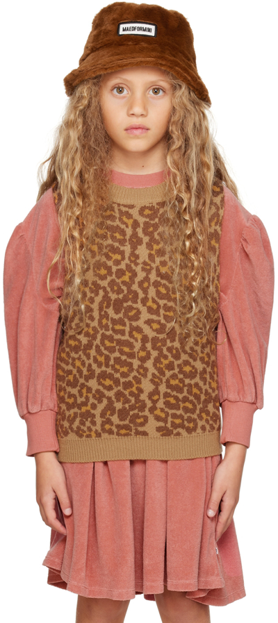 Maed For Mini Kids Brown Lovely Leopard Jumper
